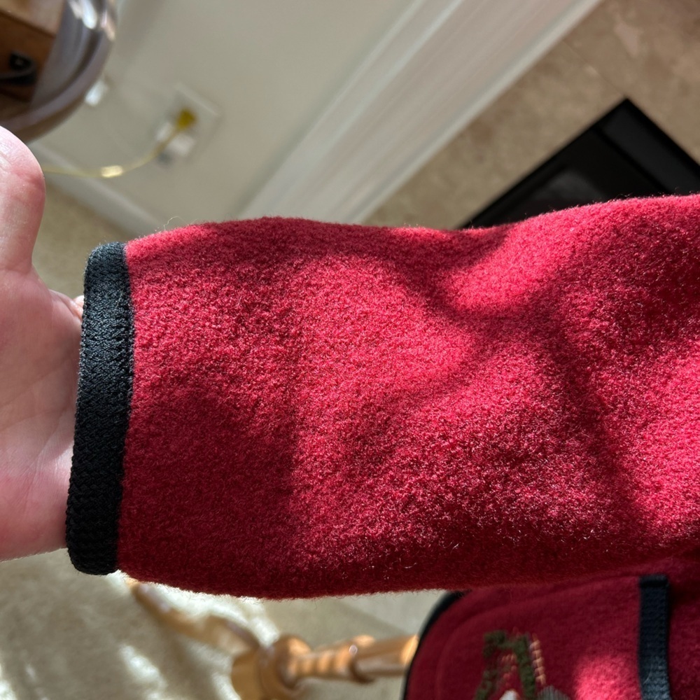 CARTE/Austria Red Boiled Wool Jacket with Black Trim - Picture 5 of 13